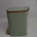 CEROELDA Small Bathroom Trash Can with Lid Soft Close-5L/1.3 Gal Slim Garbage Can-Metal Step Wastebasket-Rectangle Narrow Waste Bin for Office, Bedroom, Toilet, Live Room-Green (1.3 Gallon, A-Green)