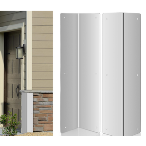 Moxweyeni 2 Pack Stainless Steel Corner Guards for Vinyl Siding 3 3/8'' x 3 3/8'' x 15 3/4'' Metal Siding Corner Guards Protector 89° Angle Weed Whacking Protection for Outside Exterior Wall Repair