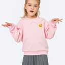 BDUCK+ Girls Boys Sweatshirt Cute Cartoon Yellow Duck Crewneck Pullover for Toddler Kids (3-12 Years) Long Sleeve Shirt Tops (Pink)