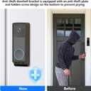 Adhesive Door Mount Compatible with Eufy Doorbell E340/Wyze Duo Cam Doorbell, No-Drill Mounting Bracket for Eufy E340, Not Blocking Doorbell Sensor, Apartment Door Bell Kits for Wyze Doorbell Camera