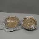 NIKKY HOME Gold Decorative Iron Plate Candle Holders Set of 2, Vintage Pillar Candlestick Stand Base Tray for LED & Wax Candles, Incense Cones, Spa, Weddings