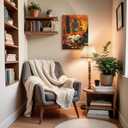 OTOSTAR Jesus and Lamb Canvas Wall Art Jesus Runs for the Lost Sheep In Autumn Forest Picture Wall Art Canvas Print Christian for Living Room Bedroom Church Home Decor - 12 x 16 Inch