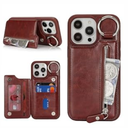 Ｈａｖａｙａ for iPhone 13 pro max case Wallet with Card Holder iPhone 12 pro max Phone case with Keychain Ring Stand Leather Zipper Credit Card Slots Shockproof for Men Women-Deep Brown