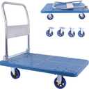 Foldable Push Cart Dolly 660 lbs,Moving Platform Hand Truck,with 360 Swivel Wheels, for Home Garage Workshops, Loading, Storage, Warehouse