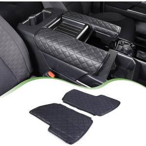 Center Console Armrest Cover Protector Pad Compatible with Toyota Tundra Sequoia 2022-2025 Leather Car Console Armrest Seat Cushion Waterproof Armrest Cushion Lid Interior Accessories (Style A)