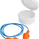 Flents Corded Ear Plugs with 1 Reusable Case, 25 Pair for Sleeping, Snoring, Loud Noise, Traveling, Concerts, Construction, & Studying, Noise Reduction and Comfort, Contour to Ears, Orange, NRR 26