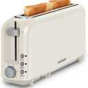 SEEDEEM 2 Slice Slim Toaster, Single 10" Long Slot Toaster Fits Bagels & Artisan Bread, 6 Shade Settings, Cancel/Reheat/Defrost, Removable Crumb Tray, Auto Shut-Off, Ivory (3.54 x 14.37 x 6.89 inches)