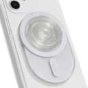 Oval Magnetic Phone Grip  MagSafe Compatible, Translucent Design, Slim and Lightweight, Grip and Stand for iPhone (White)