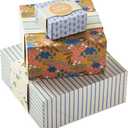 Hallmark Gift Boxes 3-Pack Assorted Sizes (Flowers and Stripes) for Birthdays, Bridal Showers, Mother's Day, Best Friends, Gifts for Her, Wrapped Treats and Cookies (Blue, yellow)