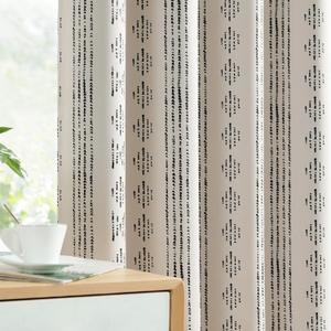 Vangao Boho Blackout Curtains 84 Inches Long for Bedroom Living Room Geometric Print Room Darkening Thermal Insulated Grommet Top Window Drapes 2 Panels Black on Beige