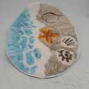 Soft and Absorbent Beach Bathroom Rug, Non-Slip Backing, Ideal for Bathroom, Kitchen and Entryway Decor, Sea Beach Starfish Shell Bath Decor, Azure Bay 15.5x23 Inch