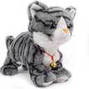 Smalody Interactive Plush Toys, Novelty Sound Control Electronic Cat Electronic Pets Robot Cat Gift for Children (Gray)