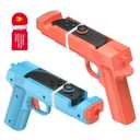 FASTSNAIL 2 Pack Gun Controller for Nintendo Switch 2 Joypad, Dual Trigger Shooting Gun Grip with Anti-Slip Design for Joycon2, for Big Buck Hunter, for House of the Dead & More (Not for Switch 1) (Blue&Orange)