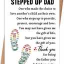 7 x Step Dad Fathers Day Gift, Stepfather Father's Day Card Gifts from Stepdaughter Stepson, Bonus Dad Fathers Day Card Gift