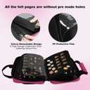 Enamel Pin Display Bag, Small Collections Travel Pin Trading,8-Page Pin Trading Book, Collectible Pin Board, Suitable for Storing Pins, Brooches, Patches (Pink)