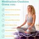 Hihealer Meditation Cushion, Large Velvet Floor Pillow for Yoga, Meditation & Mindfulness, Supportive Memory Foam Bolster (Purple)