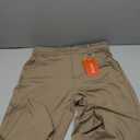 Bamans Dress Pants Women Work Business Pants Tummy Control Office Straight Leg Trousers High Waisted Ladies Slacks, Petite 29" Inseam, Size M, Dark Khaki