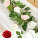 InnoGear Artificial Flowers, 50 Pcs Ivory White Foam Fake Roses Bulk with Stems for Mother's Gift Decoration DIY Wedding Bouquets Centerpieces Bridal Shower Party Christmas Tree