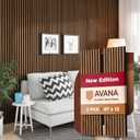 Avana Acoustic Wood Wall Panels 47.2 x 12.6 Inch Rustic Walnut Acoustic Panels 2 PCs Wall Panels for Interior Wall Decor for Homes, Offices, Studios Sturdy and Durable Wood Panels for Wall