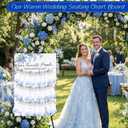 Pinkunn Blue Floral Wedding Seating Chart Board with Easel Display Stand 15.8 x 23.6 Inch Wooden Rustic Chinoiserie Seating Chart Please Find Your Seat Sign for Baby & Bride Shower Wedding Sign Decor
