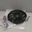 Universal 8-Inch Slim Electric Radiator Cooling Fan Kit  12V 80W with Thermostat, Relay, Wiring Harness & Mounting Kit, Universal Fit  Black