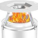 Dirza Heat Deflector Compatible with Solo Stove Bonfire and Other 19.5" Fire Pit -Foldable Legs for Space-Saving Storage,Locking Ring Prevents Dropping,Accessories for Fire Pit, 304 Stainless Steel