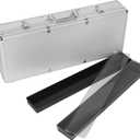 Empty Mahjong Game Set Case, Sliver Aluminum Protective Case with Mahjong Tiles Trays(Tiles not Included,2Pcs/Set), Plastic Trays with Lids, Mahjong Set Storage Box