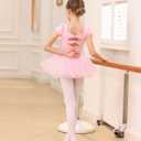 Gogokids Ballet Leotards for Girls, Toddler Bow Back Dance Dress Outfit with Removable Tutu Skirt Combo