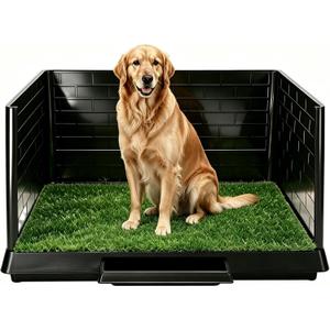 Large Dog Grass Pad with Tray, 30"×20" Artificial Grass Puppy Potty