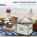 VERONLY Champagne Flute Storage Box,Quilted Stemware Storage Box Shell, Stackable Champagne Glass Container,Wine Glass, Crystal Glassware, Drinkware Case for Moving Transport (Beige)