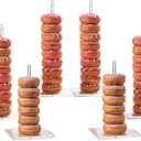 CY craft Acrylic Donut Stand 6 Pieces,Removable Clear Donuts Display Stand Bagels Holder for Party Wedding Birthday Treat Display Corner Decor,Non-slip Doughnut Bar 16 inch and 10 inch