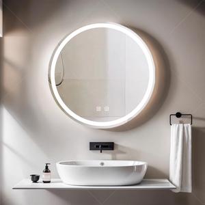 24" LED Bathroom Mirror with Lighting,Round Mirror with Lighting,Bathroom Wall Mirror,3 Dimmable Light Colors,Bathroom Mirror with Touch Switch and Defogging,3000K-10000K