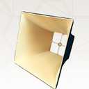 Royal Designs Square Bell Basic Lamp Shade, Black/Gold 7 x 14 x 11.5