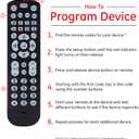 GE Backlit Universal Remote Control for Samsung, Vizio, LG, Sony, Sharp, Roku, Apple TV, RCA, Panasonic, Smart TV, Streaming Players, Blu-Ray, DVD, 4-Device, Black, 40081 Black, Backlit