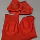 VioraWhite Wrestling Headgear for Kids Youth with Protective Knee Pads Soft Grappling Headgear Wrestling Ear Protection Thick Sponge Anti Slip Knee Sleeve for Sparring Brazilian Jiu Jitsu (Red)