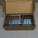 Cisily Sink Caddy Sponge Holder for Kitchen, 304 Stainless Steel Rustproof, Kitchen Sink Caddy with High Brush Holder, Dish Sponge Organizer with Divider(Silver) (9.25)