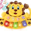 S&C Adorable Lion Baby Piano Toy – 5 Different Numbered and Colored Keys That Light Up – Touch and Teach Piano Keyboard for Kids w/ 3 Play Modes Toy Piano for Toddlers 18+ Months Old