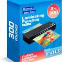 300 Pack Laminating Sheets, 3 Mil, 9"x11.5" Inches for Use with Thermal Laminators, Clear, Letter Size, Office and School Supplies