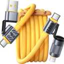 4 in 1 USB C Cable 240W Compatible With Lightning Cable Fast Charging & Data Transfer,Multi Charger Cord for iPhone iPad Charger Wire Combo with L/Type C/USB A for iPhone 17/16/15/Macbook(5FT)