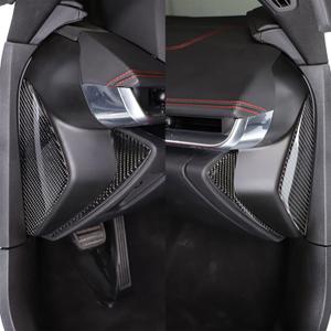 Soft 3D Real Carbon Fiber Car Anti Crash Trim Dashboard Side Door Panel Sticker Trim Decor Trim Compatible with Corvette C8 Stingray Z06 Z51 2020 2021 2022 2023 Interior Decoration Accessories (Black)