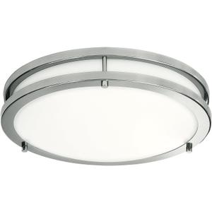 LB72170 LED Flush Mount Ceiling Light, 10 inch, 17W (120W Equivalent) Dimmable 1350lm, 4000K Cool White, Brushed Nickel Round Lighting Fixture for Kitchen, Hallway, Bathroom, Stairwell