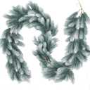 Fomlily Pine Christmas Garland Clearance, 6Ft Realistic Cedar Cypress Greenery for Holiday Mantel Fireplace Table Centerpiece Decoration (White)