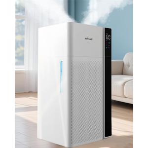 Humidifiers for Bedroom Large Room, 5.3Gal/20L Warm and Cool Mist Humidifier, Quickly & Evenly Humidify Larger Areas,Dual Mist Nozzles and Atomizers, Plant/Commercial/Greenhouse/Office, White