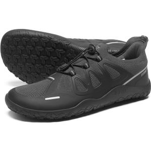 2 x ZURIN Men's Barefoot Training Shoes-Wide Toe Box | Zero Drop Sole | Slip On | Gym Cross Trainers for Walking Weightlifting Workout Trail Running Hiking (Grey)
