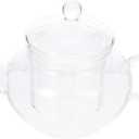 Cabilock Glass Teapot with Infuser, Heat-Resistant Glass Tea Kettle with Infuser, 20.3 Oz Transparent Teapot for Home and Office, Easy to Clean, Ideal for Loose Leaf Tea (16X9.5X9CM)