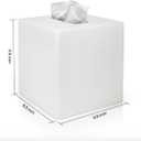White Tissue Box Cover Square Heavy Hand-Poured Resin Tissue Box Cover Holder Home Decor Cube Square Tissue Box Holder with High Gloss Lacquer Finish Stays Shiny & Wont Move When Pulling Tissues