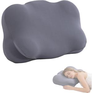 Cloud Pillow,Ergonomic Memory Foam Pillow,Cloud Neck Pillow,Adjustable Cervical Neck Support,Breathable&Mellow,Suitable for Side Back Stomach Sleepers(Dark Grey)