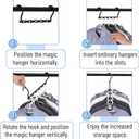 Mr. Pen- Space Saving Hangers for Clothes, 16 pcs, Black, Plastic Multi Clothes Hangers Space Saving, 5 Slots, 360 Rotating Hooks
