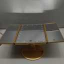 deweisn Floor Mount Tri-Fold Lighted Vanity Mirror with 21 LED Lights, Touch Screen and 3X/2X/1X Magnification, Two Power Supply Modes Make Up Mirror,Travel Mirror (Gold)