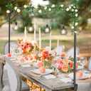 Over The Table Rod Stand with Clamps Adjustable 46"-100'' Length 29"-55" Height Table Balloon Arch Stand with Storage Bag Metal Decorating Rod for Table Hanging (Black)